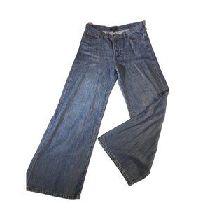 Banana Republic Men's Tall High Rise Wide Leg Med Blue Jeans